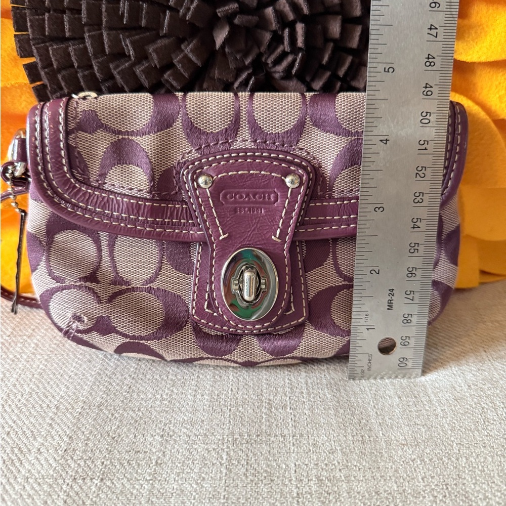 Coach Purple and Cream Clutch